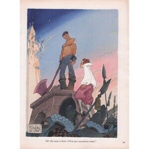 Rowland Wilson Cartoon Art Executioner Rick Vintage Magazine Page Humor poster